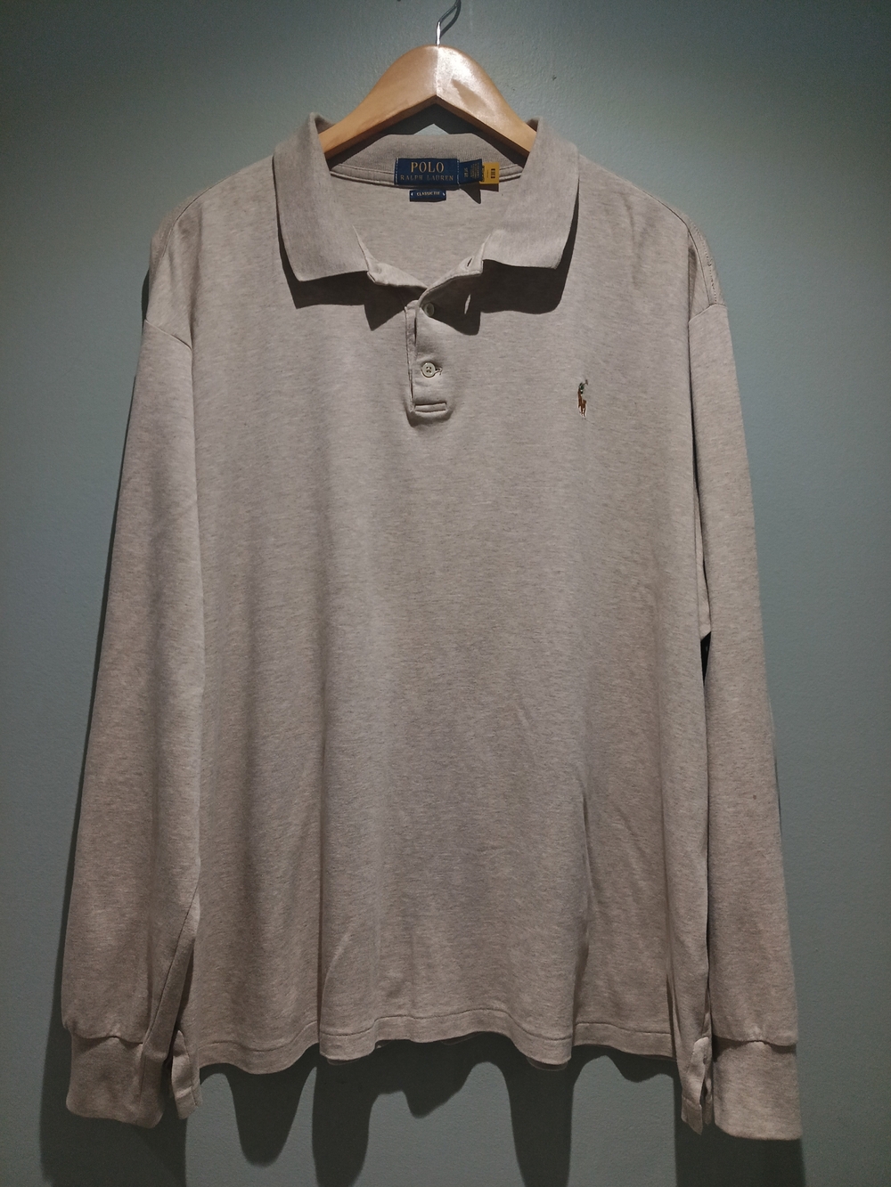 Polo by Ralph Lauren Beige Long-Sleeve Polo with Logo - Picture 2 of 7
